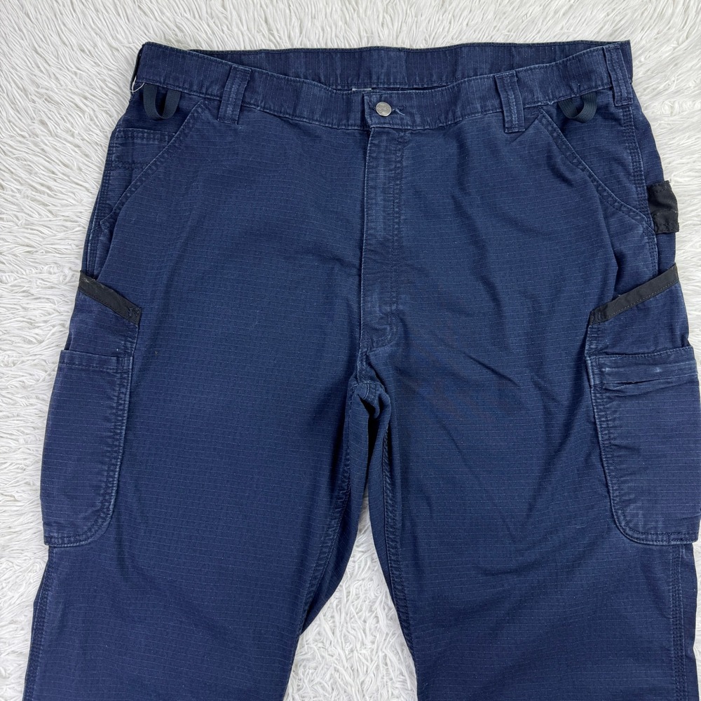 Carhartt Pants Mens 42x30 Blue Loose Fit Force Broxton Cargo Pant United Ripstop